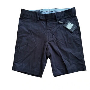 Bugatchi Black Shorts Flat Cotton Size 30 Mens Chino NWT